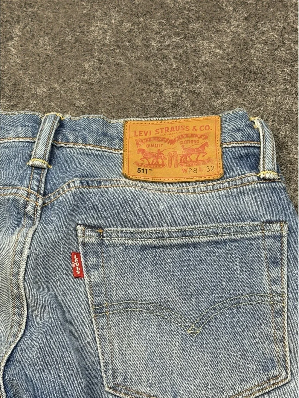 Levi’s 511 Men’s Slim Fit Jeans 28x32 Light Wash Blue Denim White Oak Cone Denim